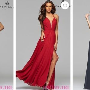 Faviana Red Prom Dress